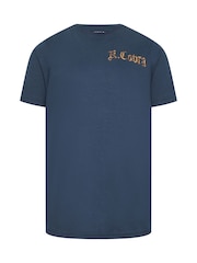 BadRhino Big & Tall Blue King Cobra Print 100% Cotton T-Shirt - Image 3 of 4