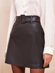 Friends Like These Black Belted PU Mini Skirt - Image 3 of 4