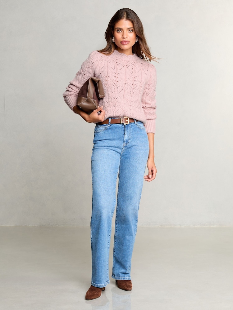 Pink - Lipsy – Strickpullover mit Pointelle-Stich und Muschelsaum - Bild 2 von 4 Pink - Lipsy – Strickpullover mit Pointelle-Stich und Muschelsaum - Bild 2 von 4