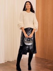 Love & Roses Ivory Premium With Wool Crew Neck Knitted Jumper - Image 3 of 4