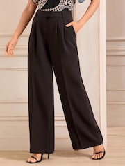Love & Roses Black Premium Ultra Wide Leg Trousers - Image 1 of 4