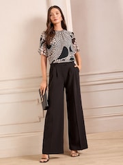 Love & Roses Black Premium Ultra Wide Leg Trousers - Image 3 of 4