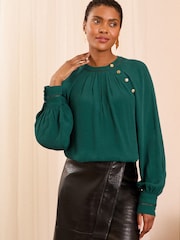 Love & Roses Green Blouse - Image 1 of 4