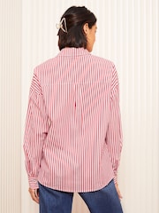 Friends Like These Red Poplin Long Sleeve Button Through 100% Cotton Shirt - Image 5 of 5