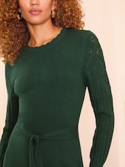 Love & Roses Cream And Lace Trim Knitted 2-in-1 Slip Dress - Image 2 of 4