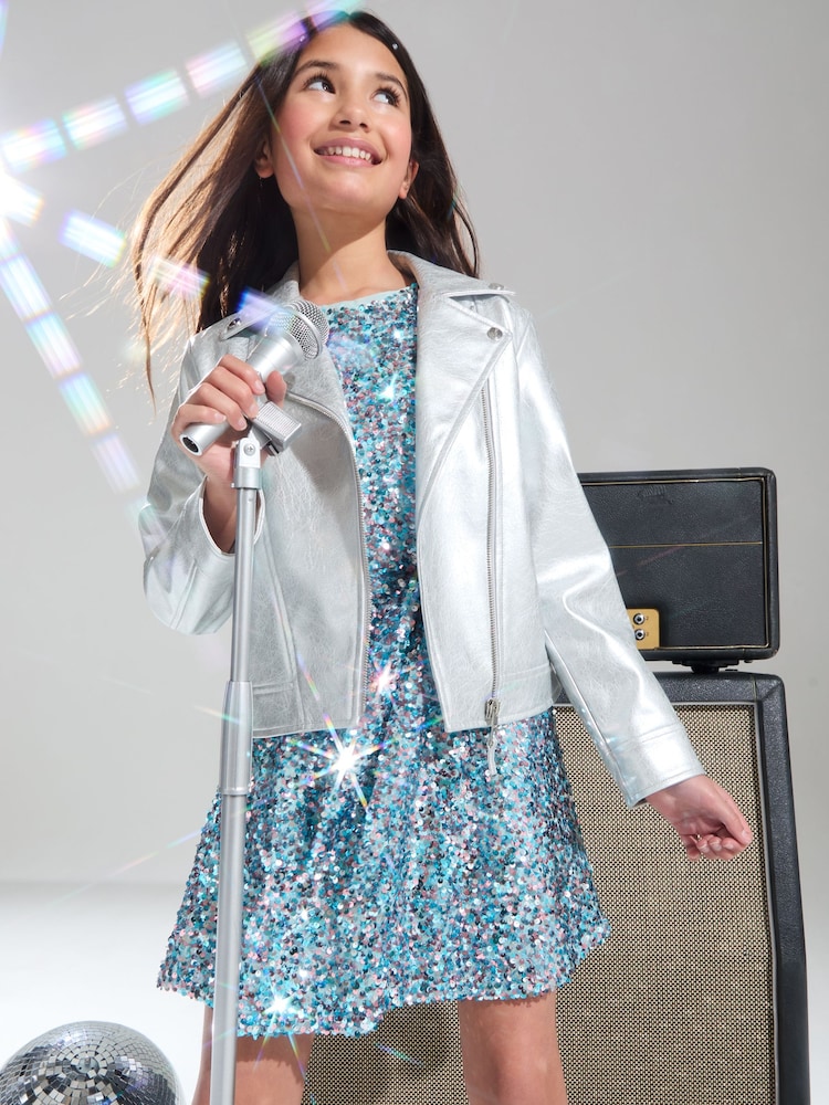Lipsy Faux Leather Biker Jacket (5-16yrs) - صورة 2 من 4
