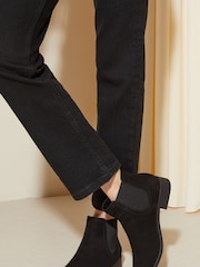 Friends Like These Black Standard fit Flat Faux Suede Chelsea Boots - Image 2 of 5