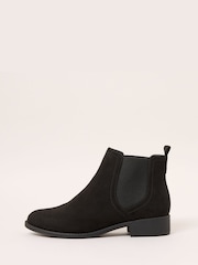 Friends Like These Black Standard fit Flat Faux Suede Chelsea Boots - Image 5 of 5