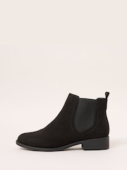 Friends Like These Black Wide Fit Flat Faux Suede Chelsea Boots - Image 5 of 5