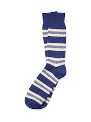 Celtic & Co. Mens Merino Cotton Stripe Socks - Image 1 of 3