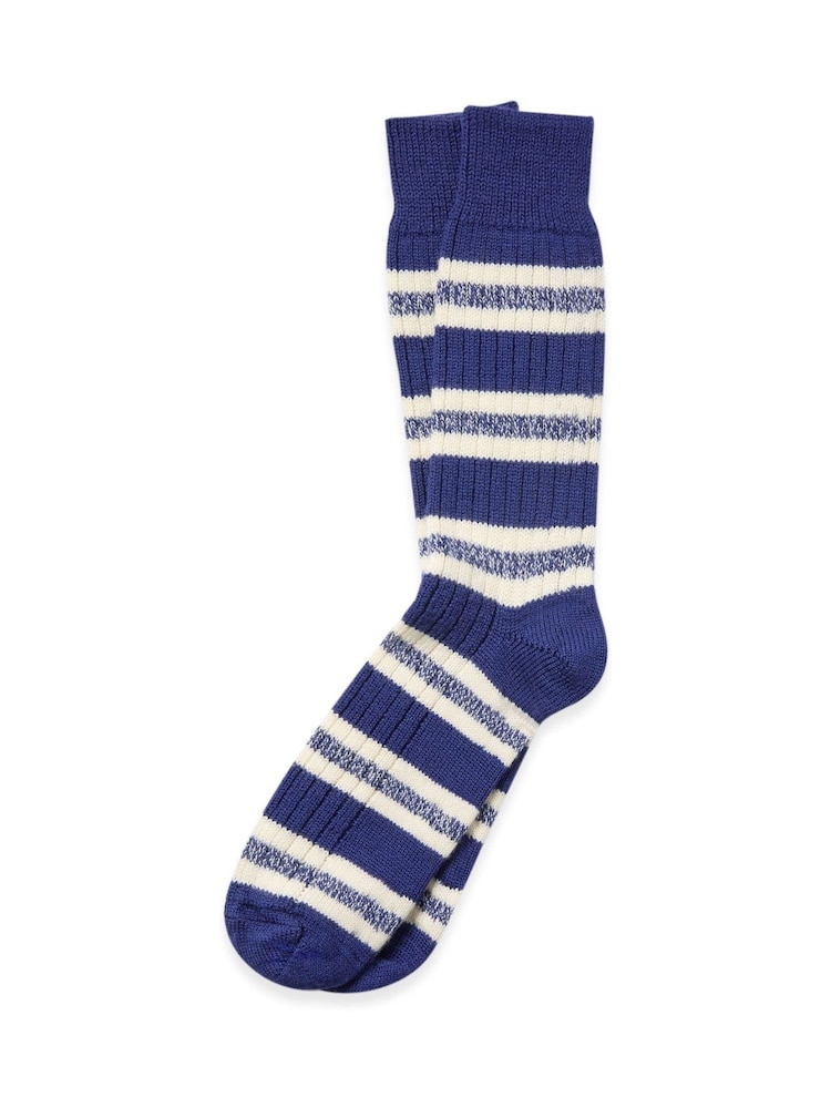 Celtic & Co. Mens Merino Cotton Stripe Socks - Image 1 of 3