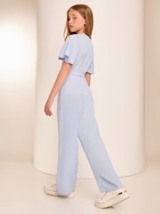 Lipsy Light Blue Cut-Out Flutter Sleeve Jumpsuit (5-16yrs) - Image 8 of 8