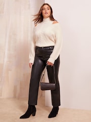 Friends Like These Cream Cold Shoulder Jumper - Image 2 of 4