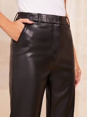 Friends Like These Black PU Tailored Wide Leg Trousers - Image 6 of 9