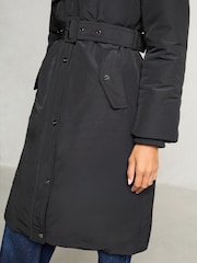 Lipsy Black Shower Resistant Premium Padded Longline Coat - Image 2 of 5