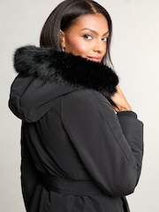 Lipsy Black Shower Resistant Premium Padded Longline Coat - Image 4 of 5