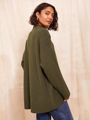 Verde - Friends Like These Alto Neck Curved Hem Jumper - Imagen 4 de 4