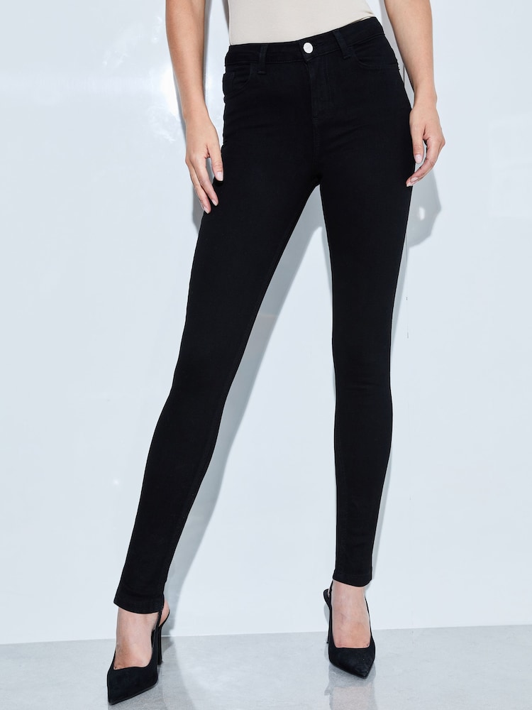 Lipsy Black Mid Rise Skinny Jeans - Image 1 of 11