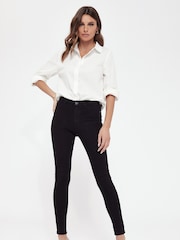 Lipsy Black Mid Rise Skinny Jeans - Image 3 of 11