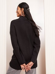 Negro - Friends Like These Alto Neck Curved Hem Jumper - Imagen 4 de 4