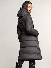 Lipsy Black Funnel Double Layer Belted Longline Coat - Image 4 of 5