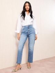 Синий, необработанные края   - Friends Like These Comfort Stretch Straight Leg Jeans - Image 1 of 5
