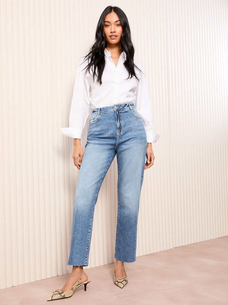 Синий, необработанные края   - Friends Like These Comfort Stretch Straight Leg Jeans - Image 1 of 5