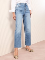 Синий, необработанные края   - Friends Like These Comfort Stretch Straight Leg Jeans - Image 2 of 5