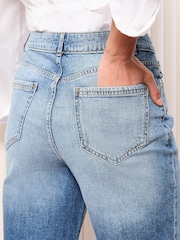 Синий, необработанные края   - Friends Like These Comfort Stretch Straight Leg Jeans - Image 4 of 5