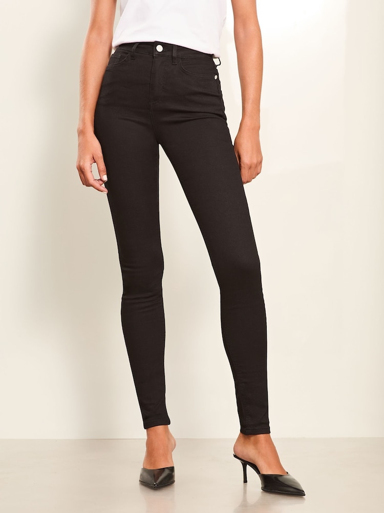 Lipsy Black High Waist Sculpt Slim and Shape Skinny Jeans - Image 4 of 6