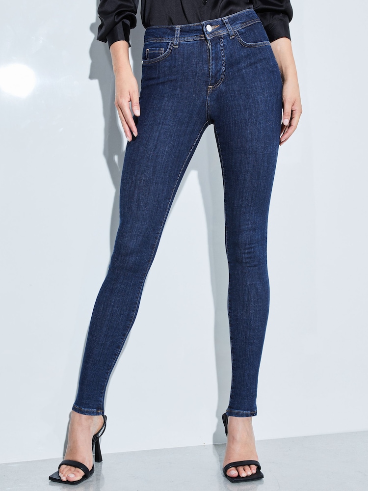 Lavado azul medio - Lipsy Alto Waist Sculpt Slim and Shape Skinny Jeans - Imagen 2 de 9