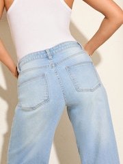 Friends Like These Bleach Denim Turn Up Hem Jeans - Image 4 of 5