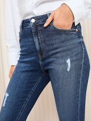 Friends Like These Dark Blue Petite Ankle Grazer Jeans - Image 3 of 5