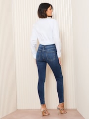 Friends Like These Dark Blue Petite Ankle Grazer Jeans - Image 5 of 5