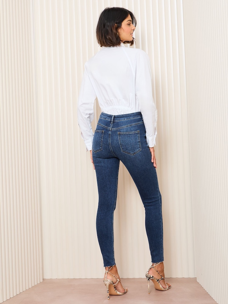 Friends Like These Dark Blue Petite Ankle Grazer Jeans - Image 5 of 5