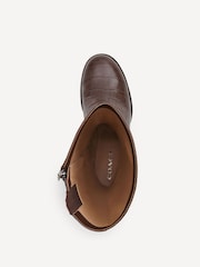 COACH Brown Natasha Embossed Croc Boots - Image 5 of 6