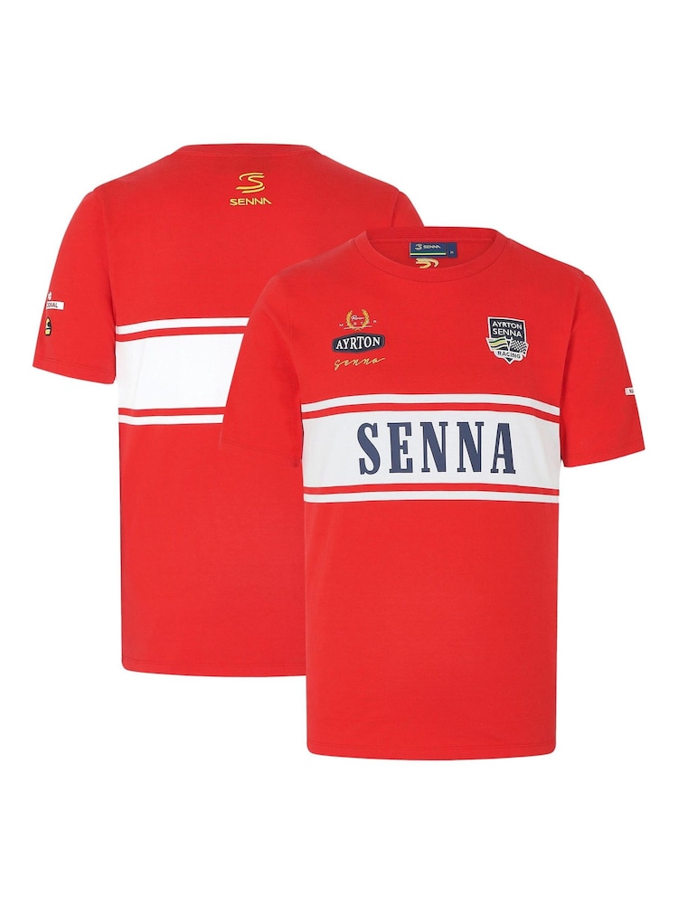 Fanatics Red F1 Ayrton Senna Legacy Patchwork T-Shirt - Image 1 of 3