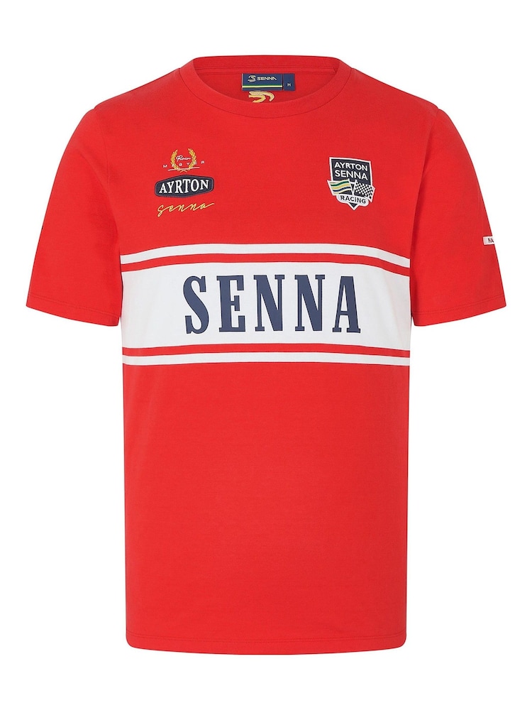 Fanatics Red F1 Ayrton Senna Legacy Patchwork T-Shirt - Image 2 of 3