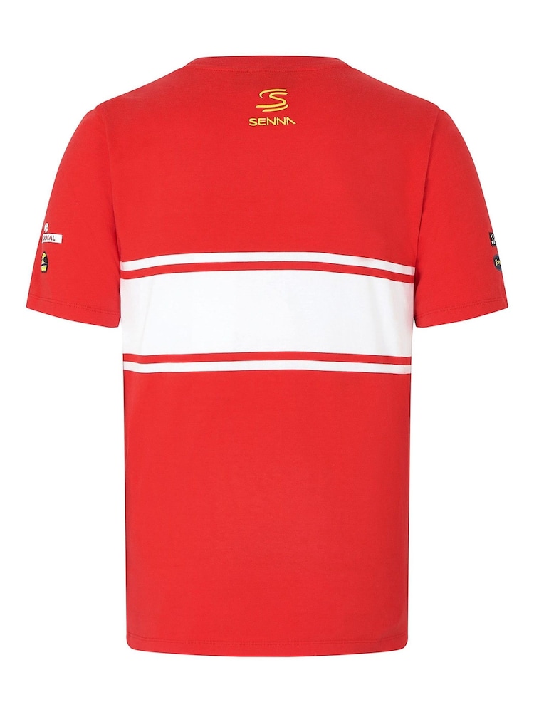 Fanatics Red F1 Ayrton Senna Legacy Patchwork T-Shirt - Image 3 of 3