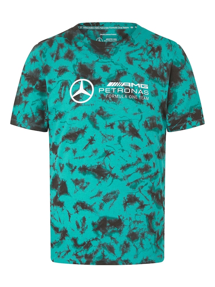Fanatics Green 100% Cotton F1 Mercedes AMG Petronas Tie Dye T-Shirt - Image 2 of 3