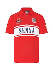 Fanatics Red F1 Ayrton Senna Legacy Patchwork Polo Shirt - Image 2 of 3