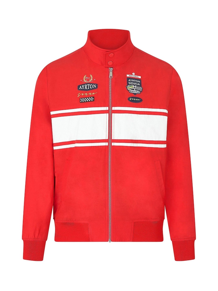 Fanatics Red F1 Ayrton Senna Legacy Patchwork Bomber Jacket - Image 3 of 3