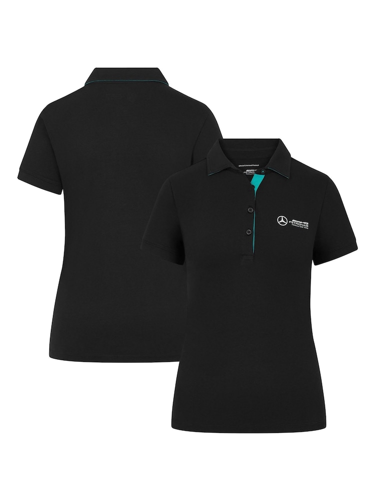 Fanatics Womens F1 Mercedes AMG Petronas Classic Black Polo Shirt - Image 1 of 3