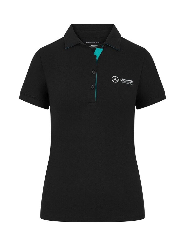 Fanatics Womens F1 Mercedes AMG Petronas Classic Black Polo Shirt - Image 2 of 3