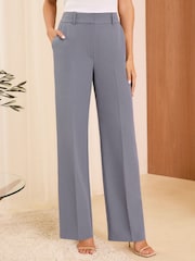 Love & Roses Grey High Waist Wide Leg Tailored Trousers - Image 1 of 4