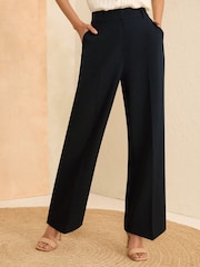 Love & Roses Navy Blue High Waist Wide Leg Tailored Trousers - Image 1 of 4