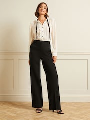 Love & Roses Black High Waist Wide Leg Tailored Trousers - Image 4 of 8