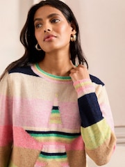 Love & Roses Rainbow Stripe Star Jumper - Image 2 of 4