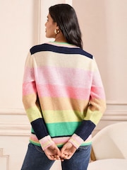 Love & Roses Rainbow Stripe Star Jumper - Image 4 of 4