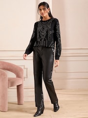 Love & Roses Black Hotfix Jumper - Image 3 of 4